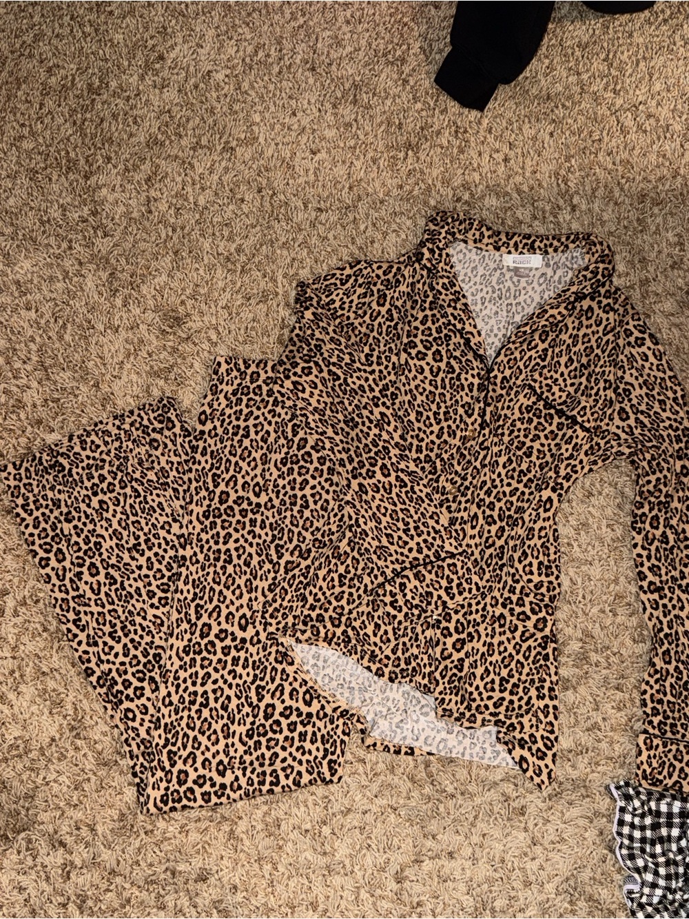 Nordstrom Leopard Print Pajama Set - Tan and Black